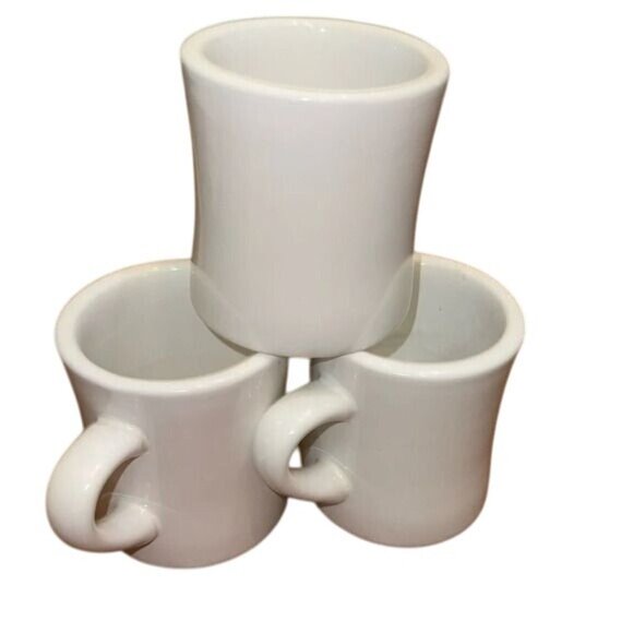 Set Of 3 ITI White Ceramic Coffee Mugs - Picture 1 of 8